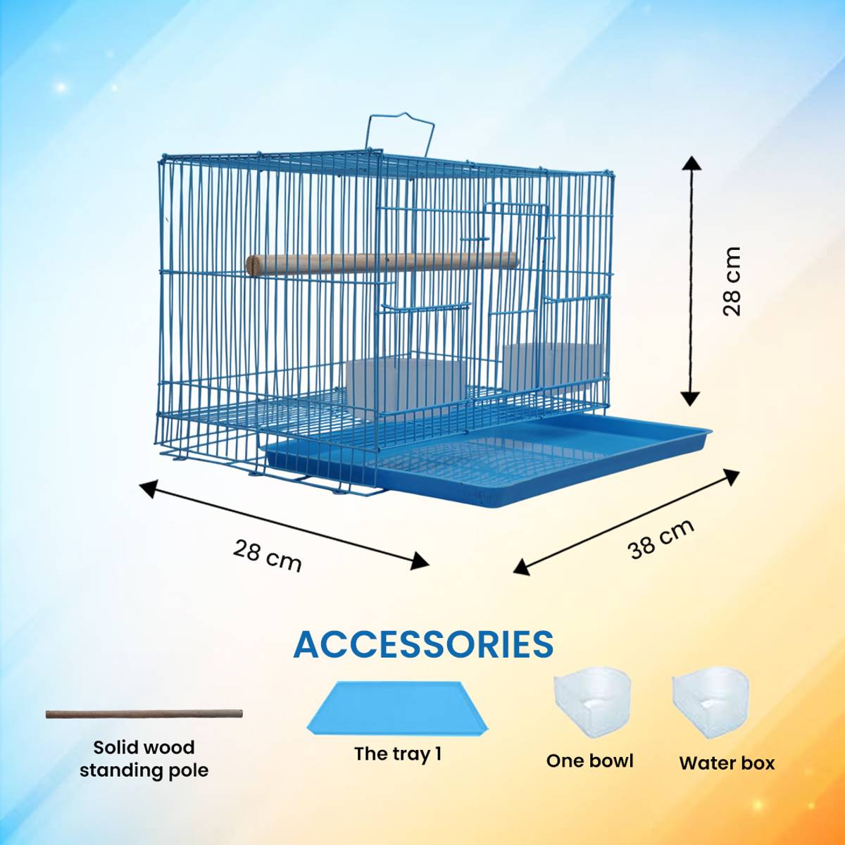hara Premium 15 Inch Bird Cage in Light Blue Color Bird Cage — photo 2