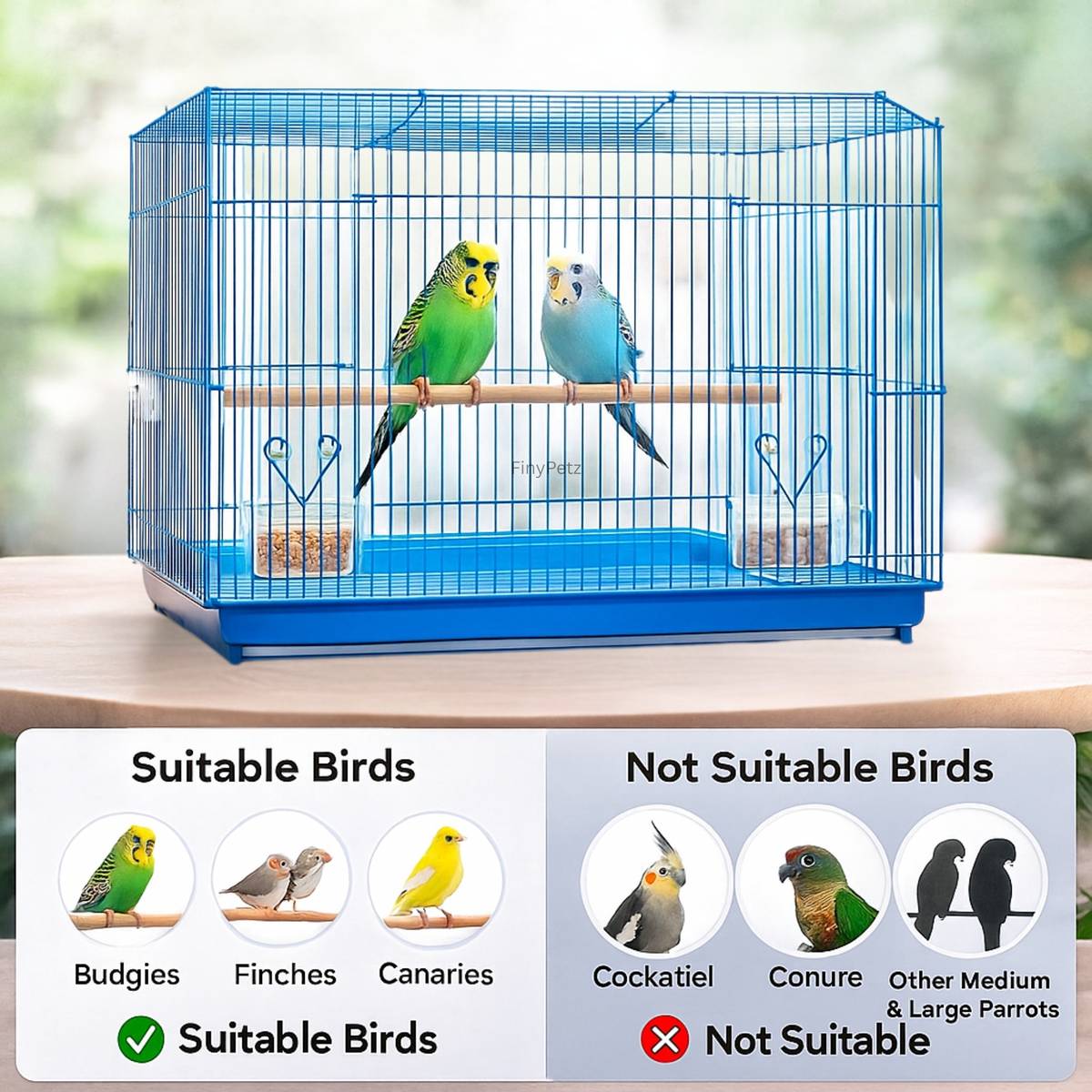 FinyPetz 18" Blue Bird Cage 1.5 Ft for Budgie Lovebird Parrot Bird Cage — photo 5