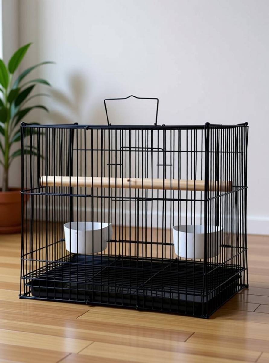 HARA ENTERPRISES 1.25 Feet Black Bird Cage with Accessories, 38 x 28 x 28 cm, Bite Resistant Bird Cage — photo 5