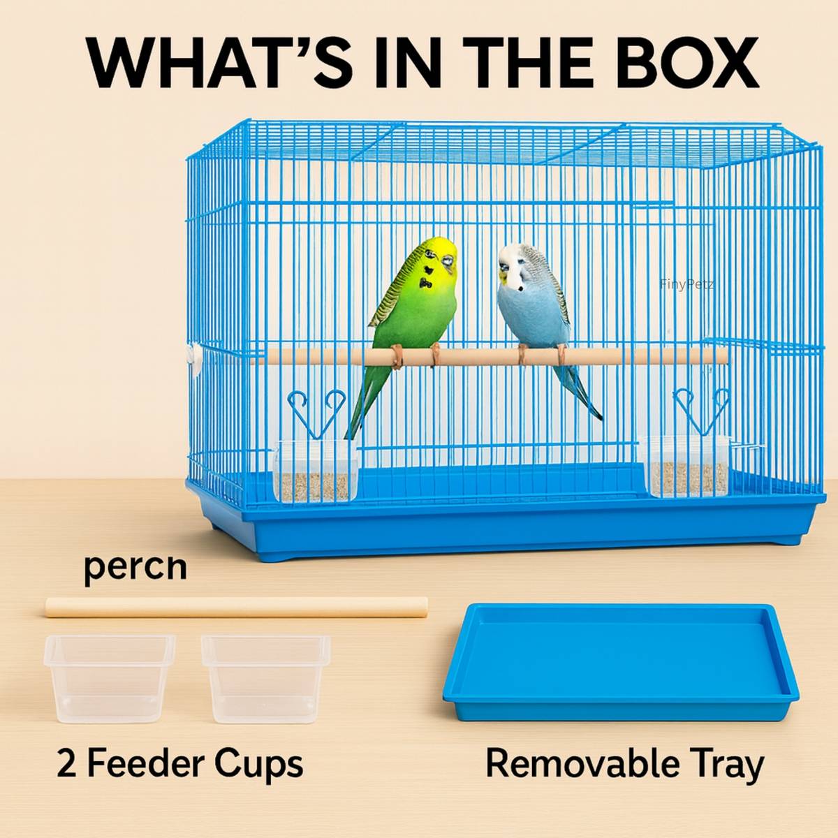 FinyPetz 18" Blue Bird Cage 1.5 Ft for Budgie Lovebird Parrot Bird Cage — photo 4