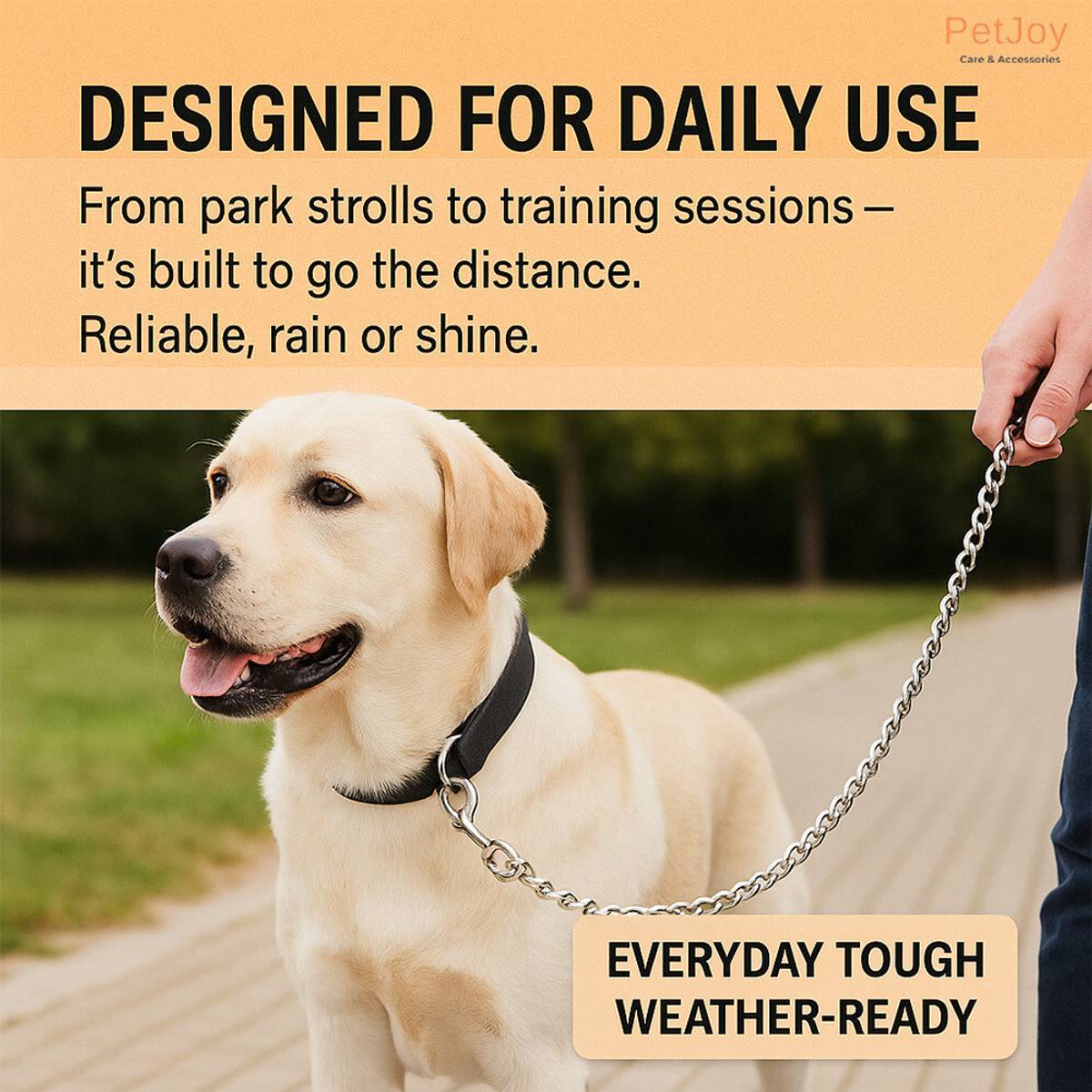 PetJoy Heavy-Duty Silver Dog Chain with Hook | No.10, Leash for Medium Dogs 150 cm Dog Chain Leash — photo 4