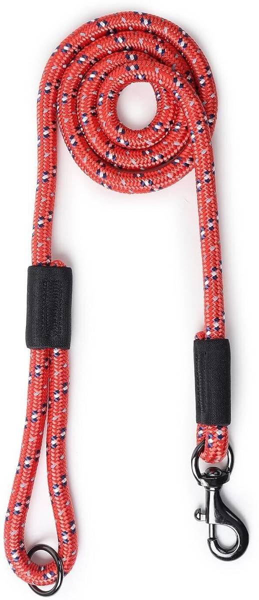ZIGLY Lifestyle Reflective Rope Dog Leash XSmall 9mm – Red, Ideal for Training 125 cm Dog Strap Leash