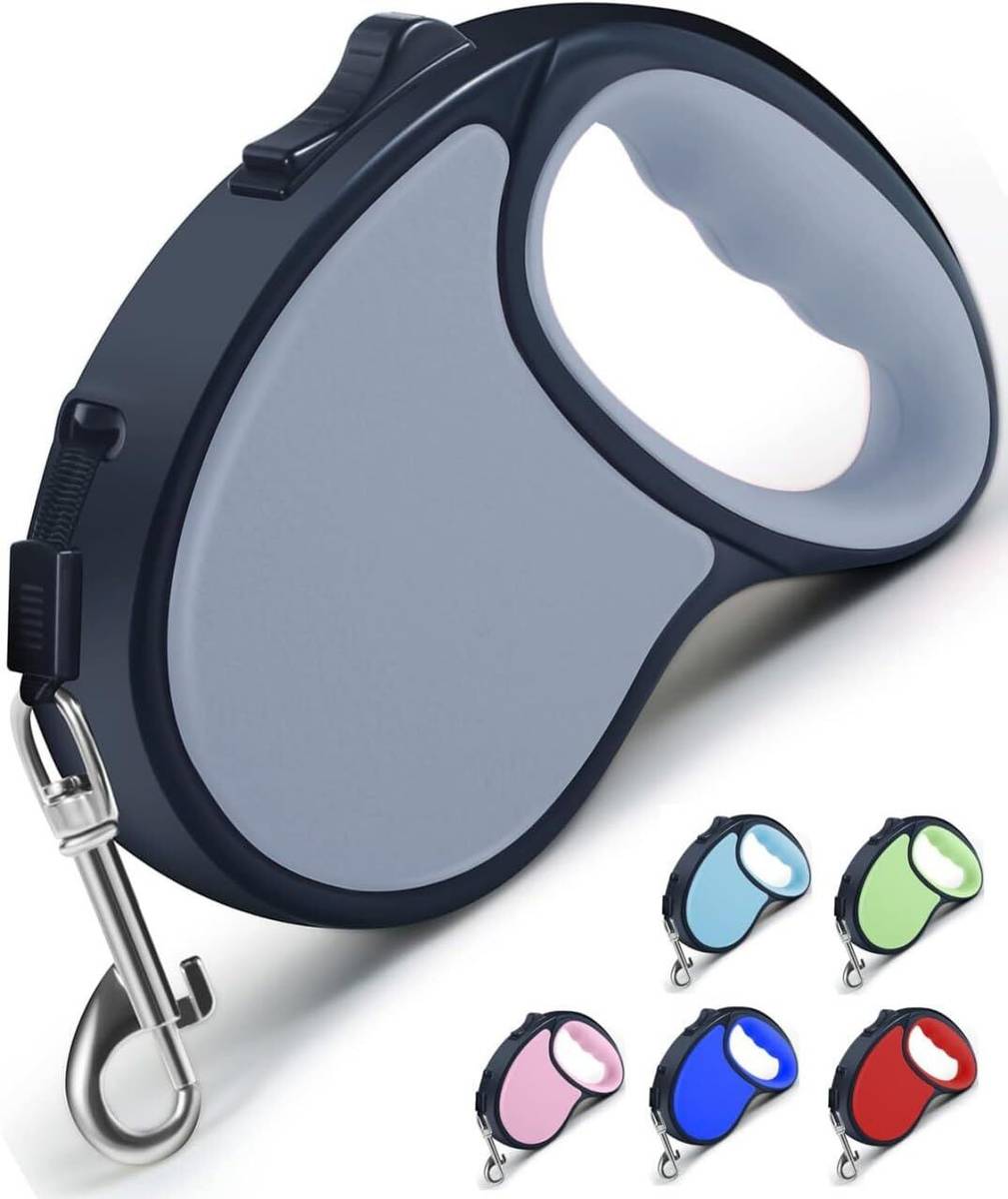 zishnav Retractable Dog Leash, Heavy Duty Reflective Nylon Tape Lead Long 500 cm Dog & Cat Strap Leash