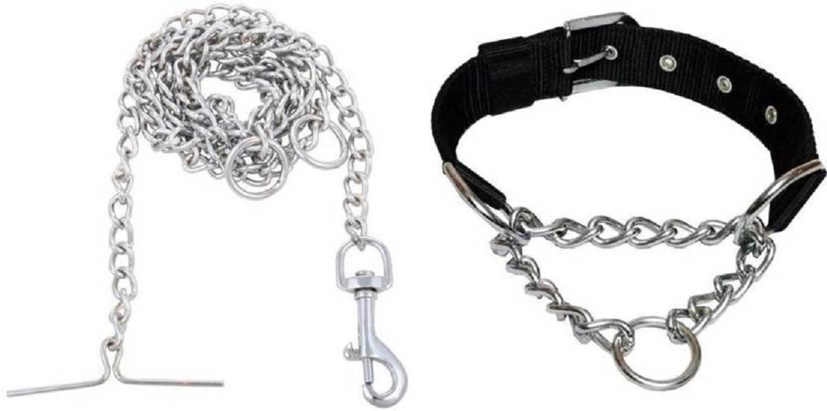 Smart Doggie Smart Doggie Dog Collar and Chain Combo of Adjustable Leash for Medium For Dog 152 cm Dog Chain Leash