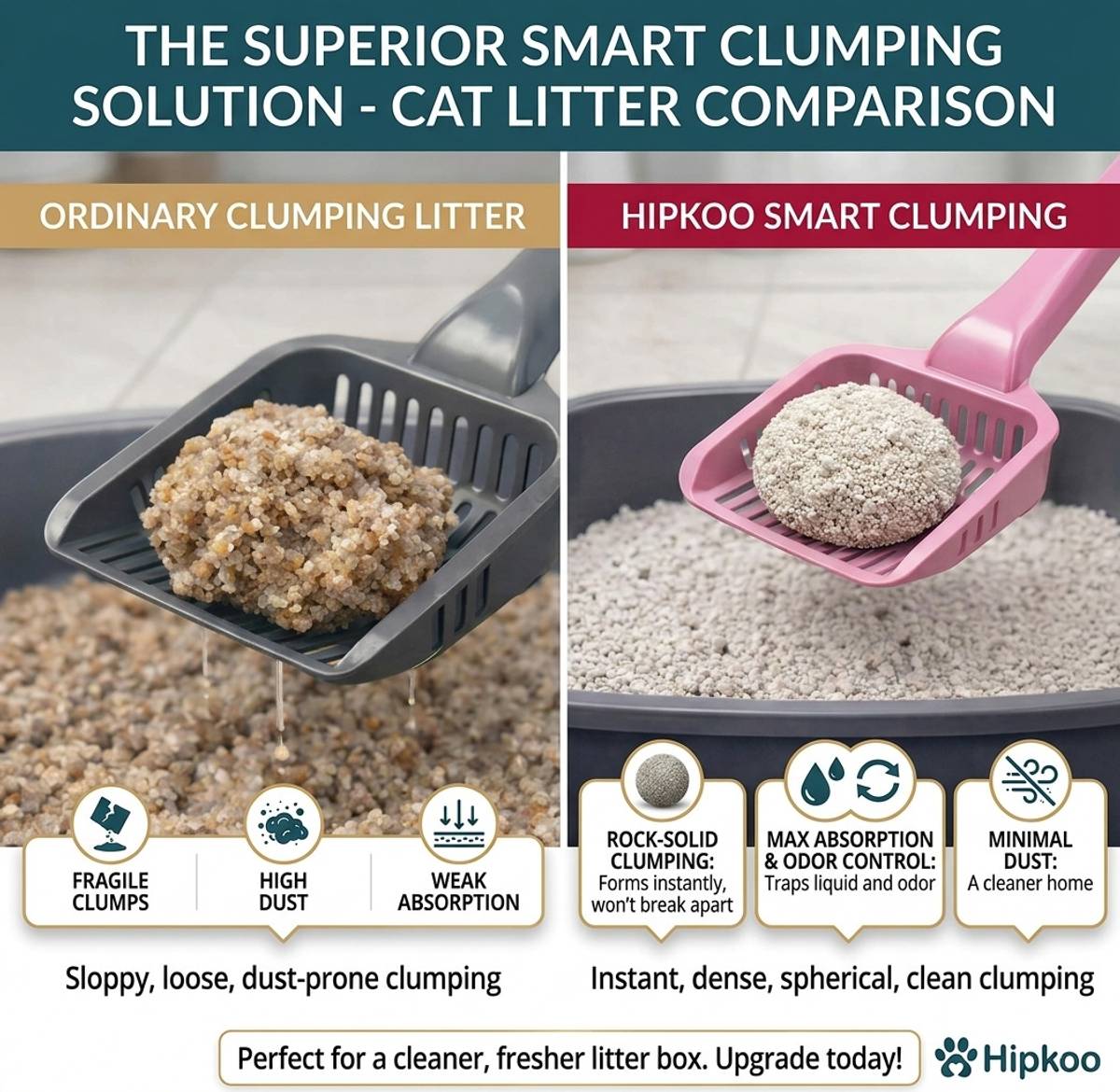 Hipkoo Clumping Bentonite Cat Litter 25 kg | Lavender Scented | Odour Control | Pet Litter Tray Refill — photo 2