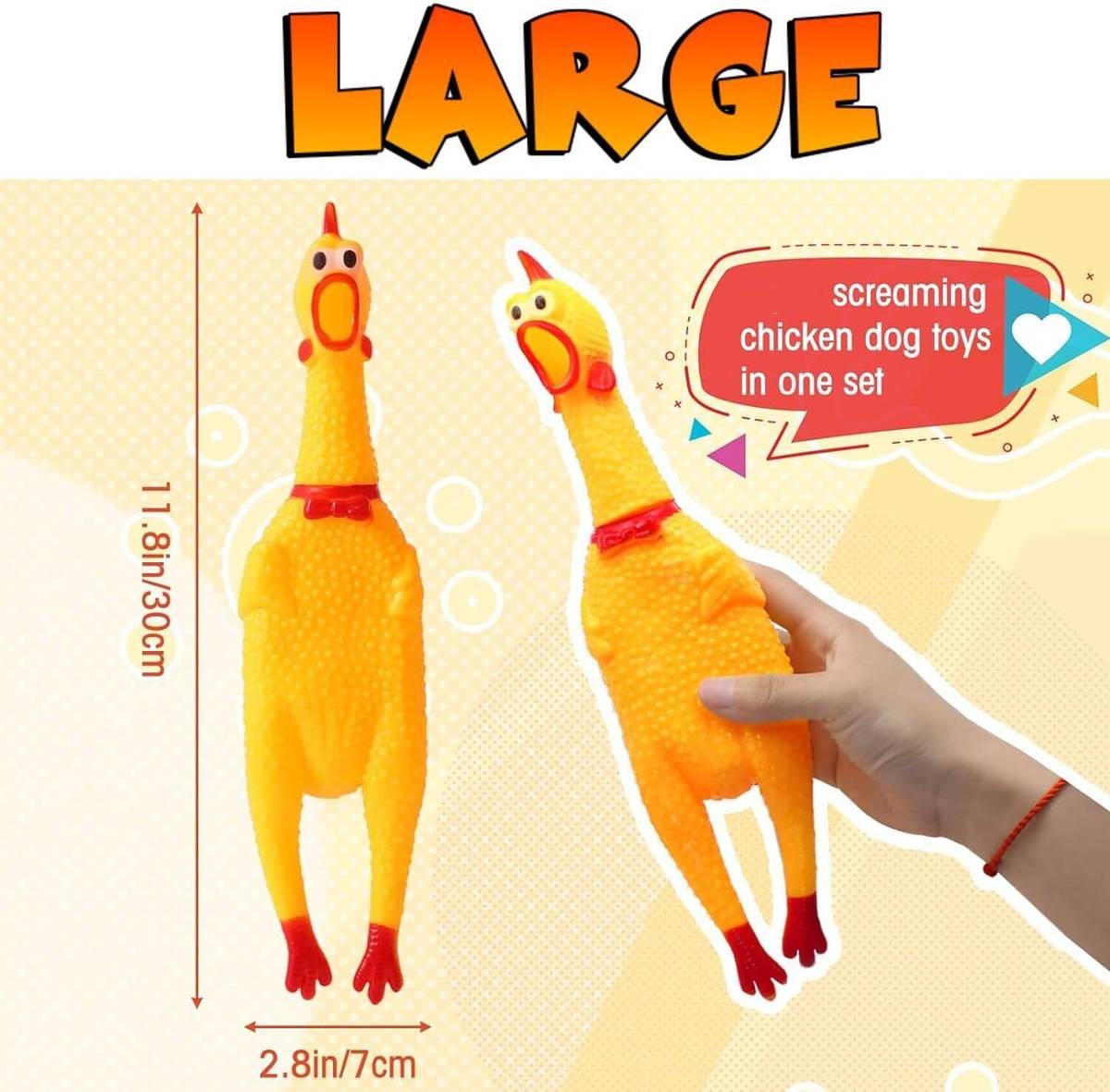 PETZLUV YOUHAVEDEAL Squawking Chicken Squeeze Dog Toy(Large)| Chew Rope Combo Toys Cotton, Rubber Ball, Chew Toy, Rubber Toy, Training Aid, Tug Toy For Dog — photo 3