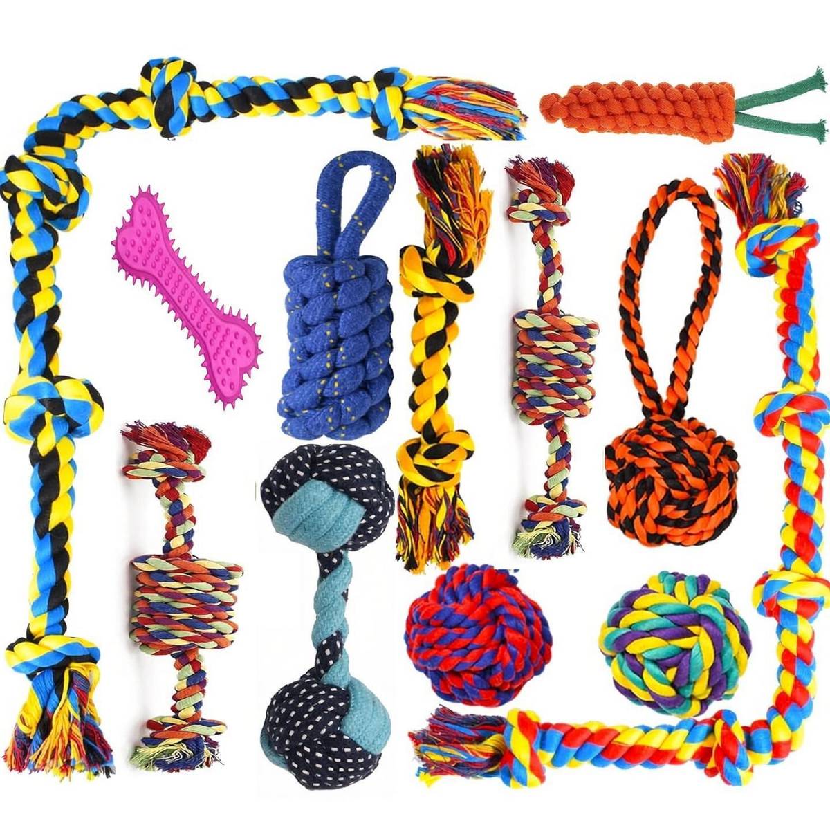 decorvaiz Tail Dog Toys+Dog Chew Toys+Puppy Teething Toys+Rope Dog Toy+Dog Toys Cotton, Rubber Ball, Bone, Chew Toy, Rubber Toy, Squeaky Toy, Training Aid, Tug Toy For Dog