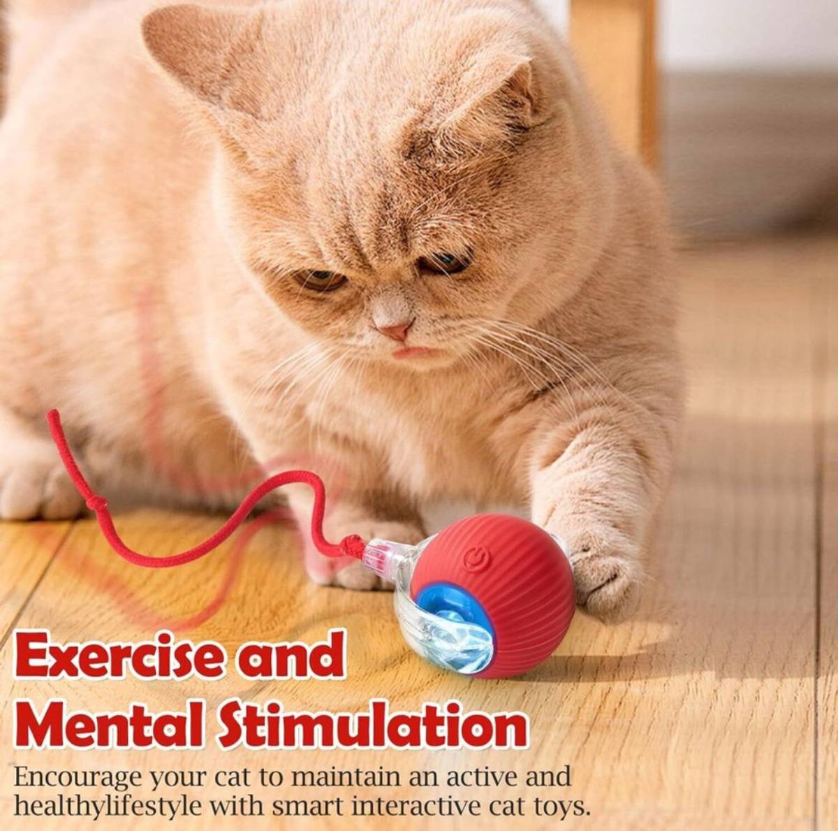 decorvaiz decorvaiz Interactive Cat Ball Toy, New Automatic Premium Smart Self Rolling Silicone, Plastic Ball For Dog & Cat — photo 3