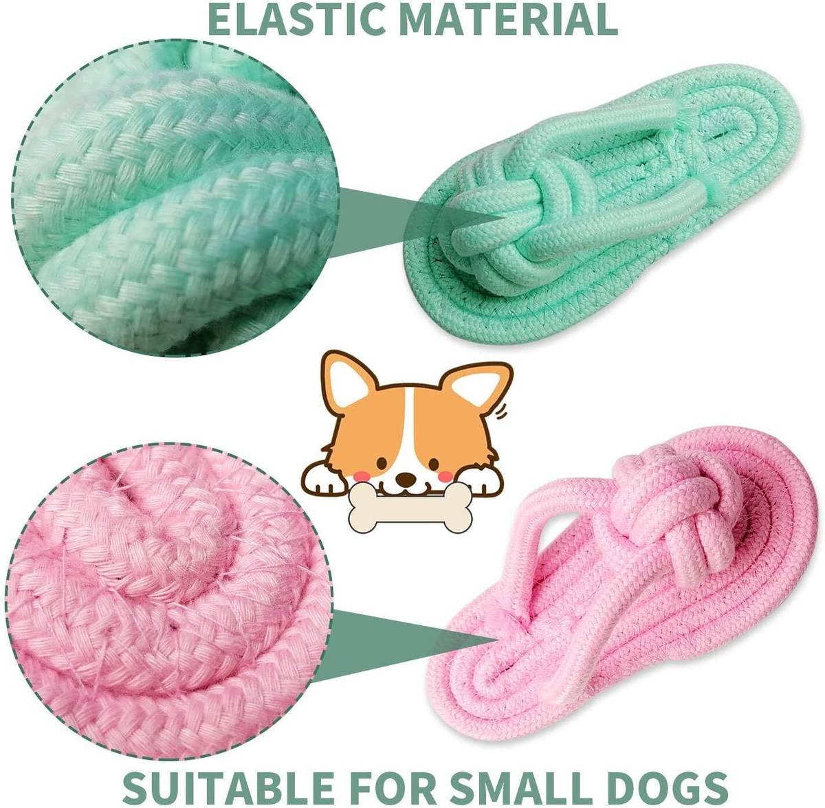 decorvaiz Tail Dog Toys+Dog Chew Toys+Rope Toys+Dog Toys for Small to Medium Dog Cotton, Rubber Ball, Bone, Chew Toy, Rubber Toy, Squeaky Toy, Training Aid, Tug Toy For Dog — photo 4