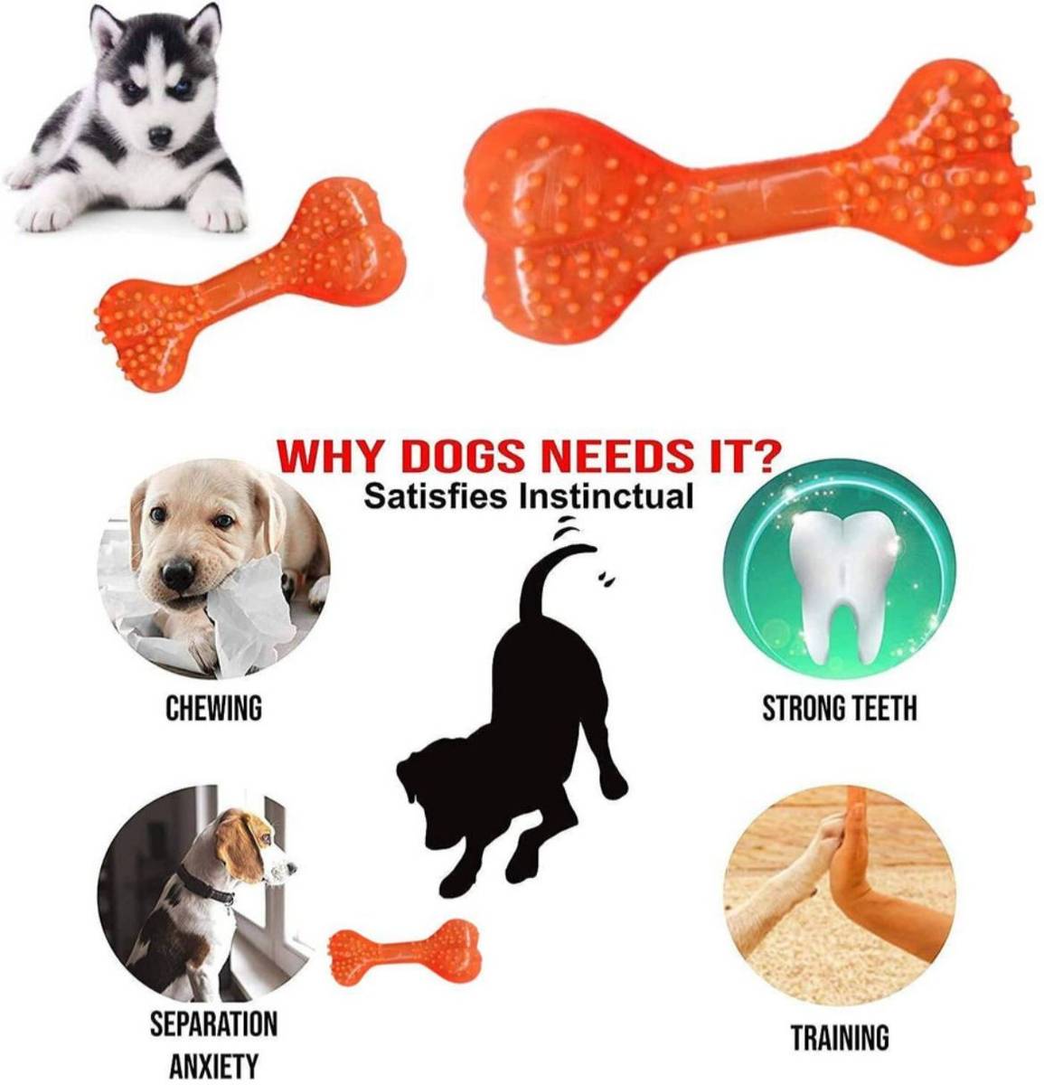 decorvaiz Toys for Puppies & Small Dogs Toys | Rope Ball Toy | Cotton, Rubber Ball, Bone, Chew Toy, Rubber Toy, Squeaky Toy, Training Aid, Tug Toy For Dog — photo 2