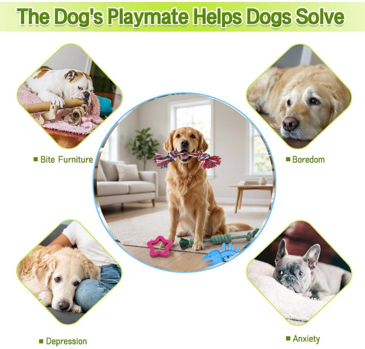 Dog Toy Combo 5 Pack Rope Tug Rubber Teething Toys for Puppies Small Dogs Rubber, Cotton Chew Toy, Rubber Toy For Dog — photo 4