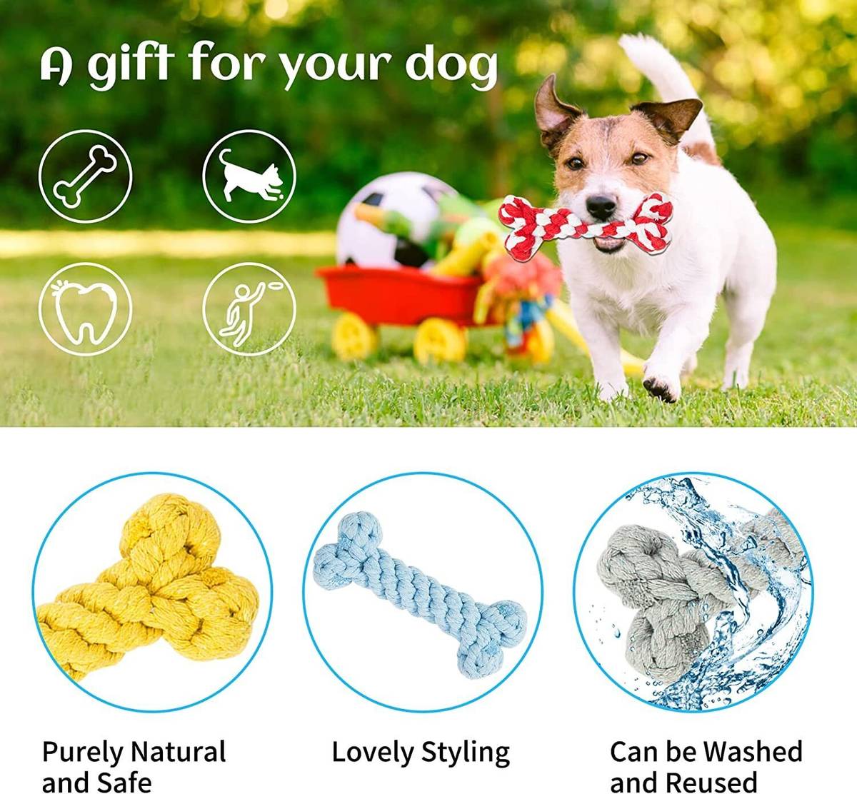PETZLUV YOUHAVEDEAL Squawking Chicken Squeeze Dog Toy(Large)| Chew Rope Combo Toys Cotton, Rubber Ball, Chew Toy, Rubber Toy, Training Aid, Tug Toy For Dog — photo 4