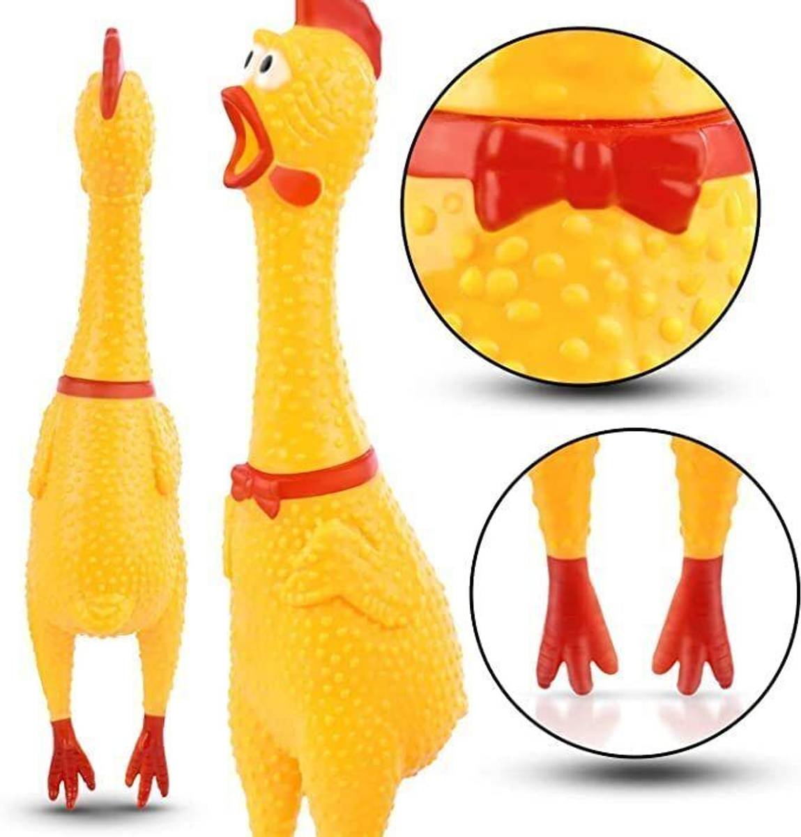 MYSTIC PAW Pet Products Screaming Rubber Chicken Sound Toy Plastic Chew Toy For Dog — photo 2