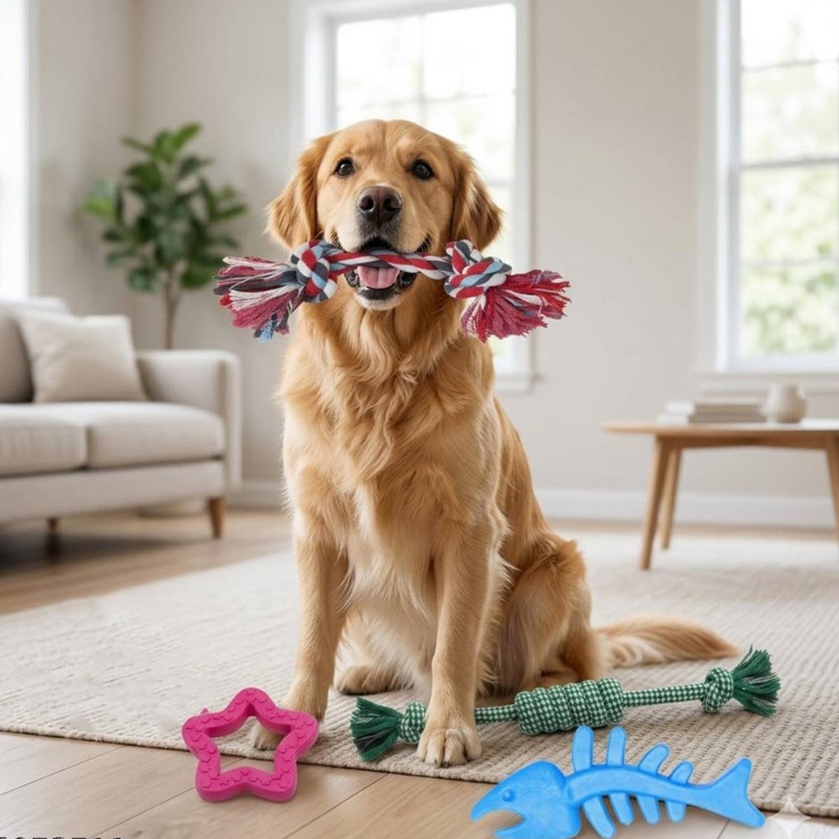 Dog Toy Combo 5 Pack Rope Tug Rubber Teething Toys for Puppies Small Dogs Rubber, Cotton Chew Toy, Rubber Toy For Dog — photo 5
