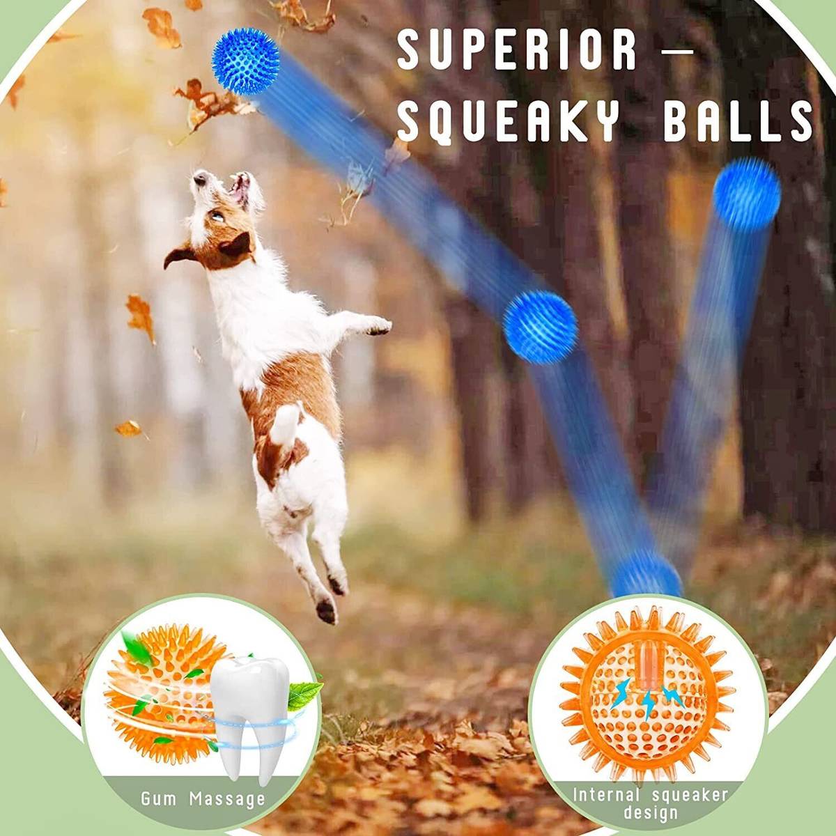 decorvaiz Dog Chew Rope & Squeaky Toy Set -Durable Interactive for Medium Dogs Cotton Ball, Chew Toy, Fetch Toy, Squeaky Toy For Dog & Cat — photo 2