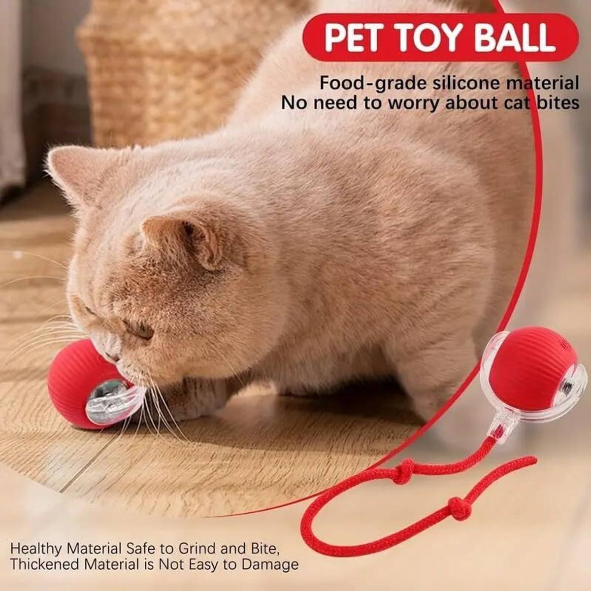 Elexa Interactive Rolling Ball Cat Toy | Relieves Boredom & Promotes Exercise Silicone, Plastic Ball For Dog & Cat — photo 2