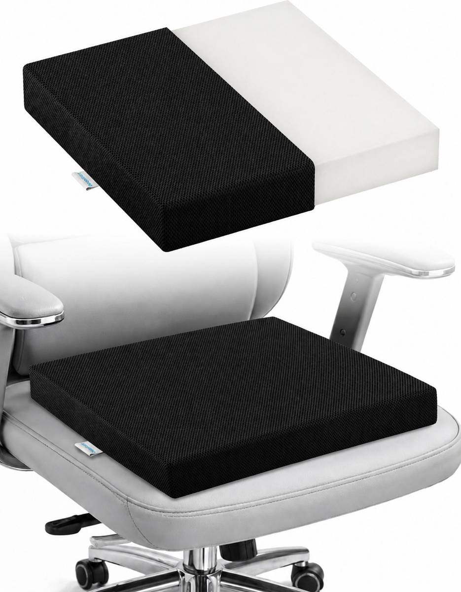 HOSPIKART Foam Cushion Pack of 1 Solid Seat Cushion for Chair – High-Resilience Foam Sitting Pad with Breathable Cover