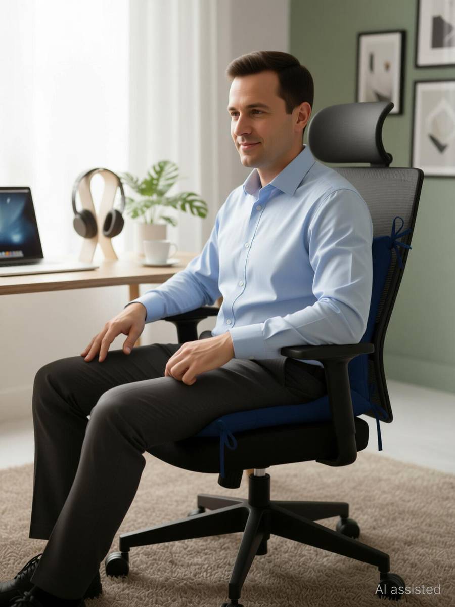 Microfibre Chair Pad Pack of 2 Solid Chair Cushion Soft Comfortable Seat Pad for Home Office — photo 5