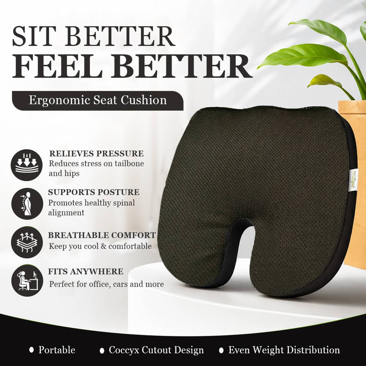 Memory Foam Cushion Pack of 1 Floral Butterfly thick Cushion — photo 2