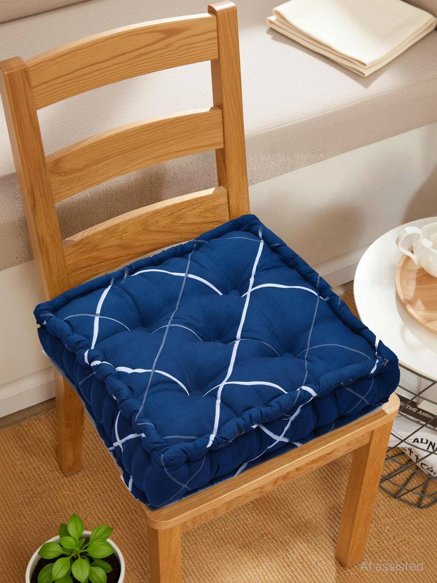 RUSTIC LINEN Cotton Chair Pad Pack of 1 Stripes — photo 2