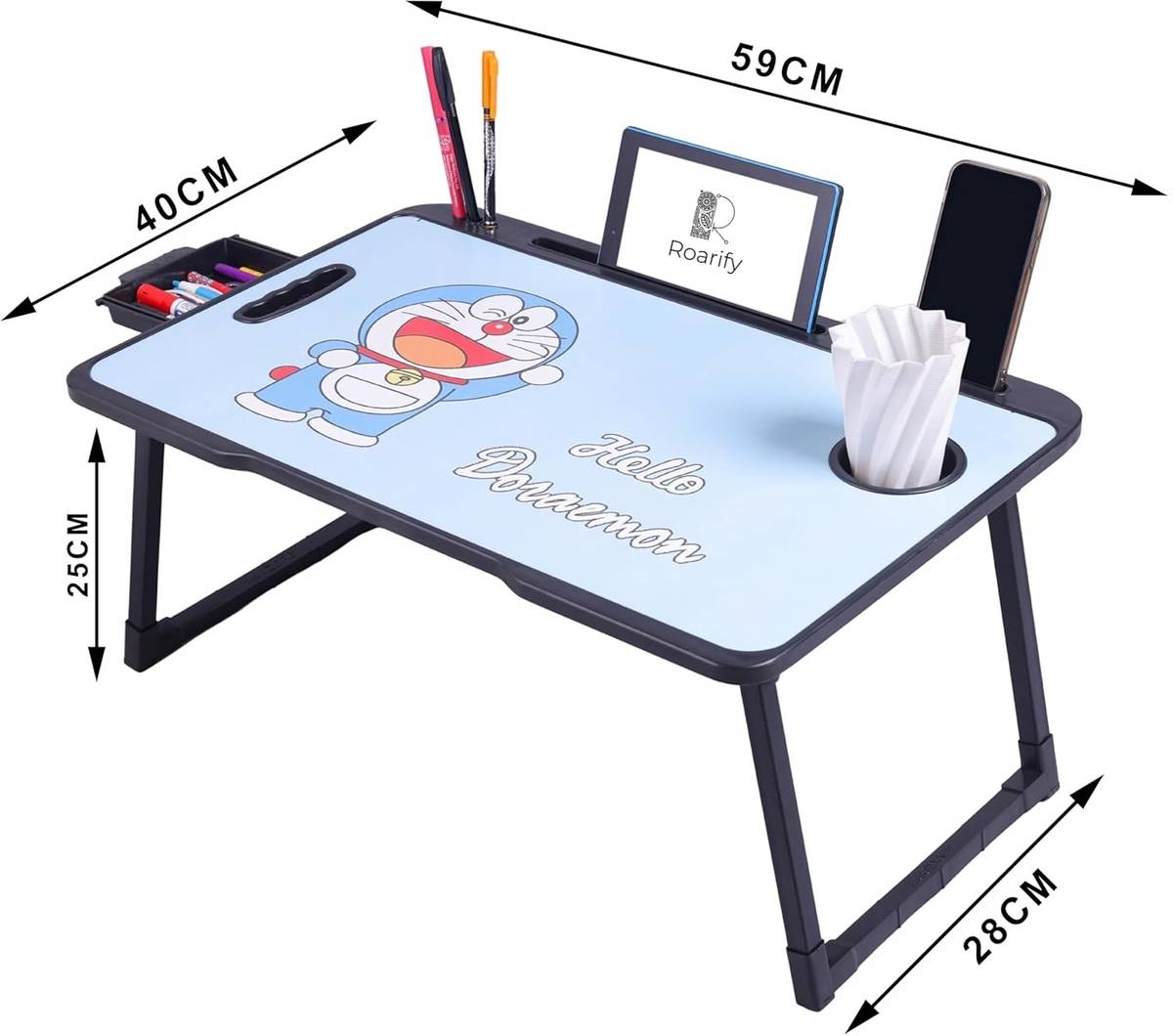 Roarify Premium Wooden Portable Study Table & Laptop Desk for Kids & Adults (Doremon) Solid Wood Study Table — photo 4