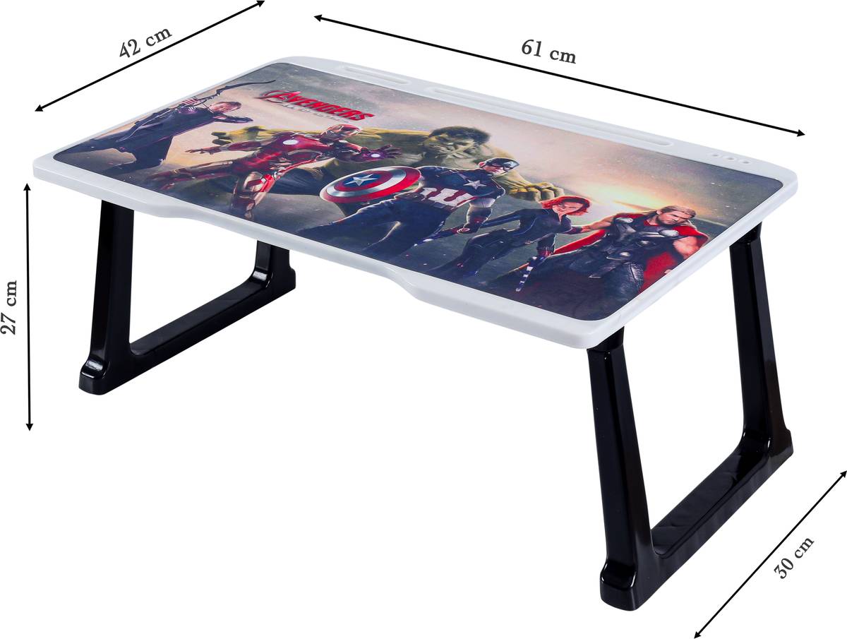 KHODAL ARTH Extra Stable Rust Free Heavy Legs Portable Laptop Study Table | White Bidding Wood Portable Laptop Table — photo 2