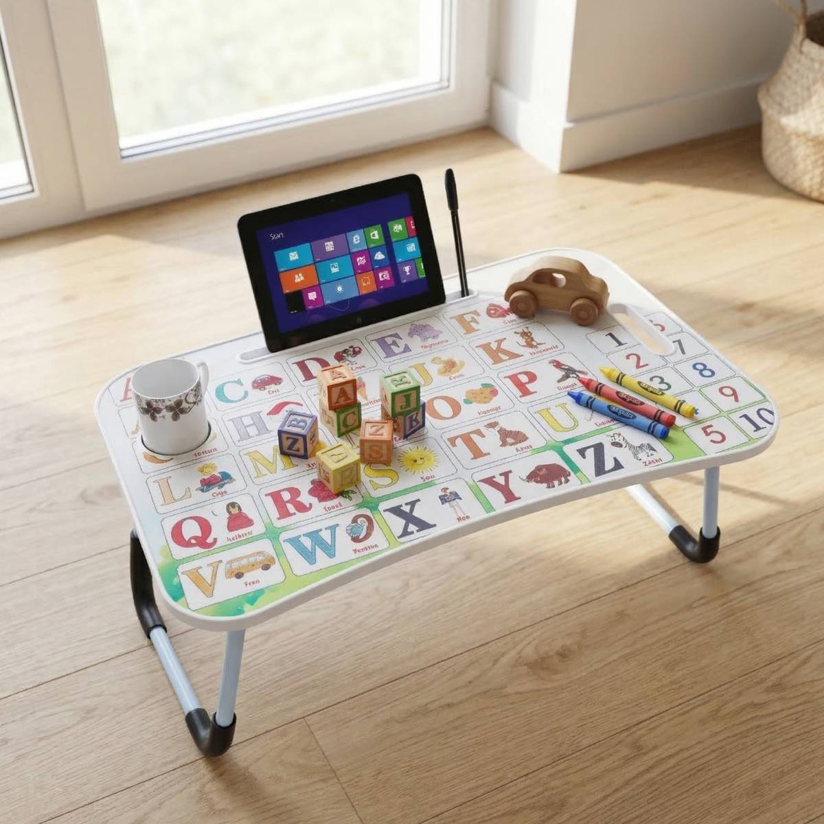 SHREE HARI QUALITY FIRST portable and light weight variety of fun design and activity table for study Wood Portable Laptop Table