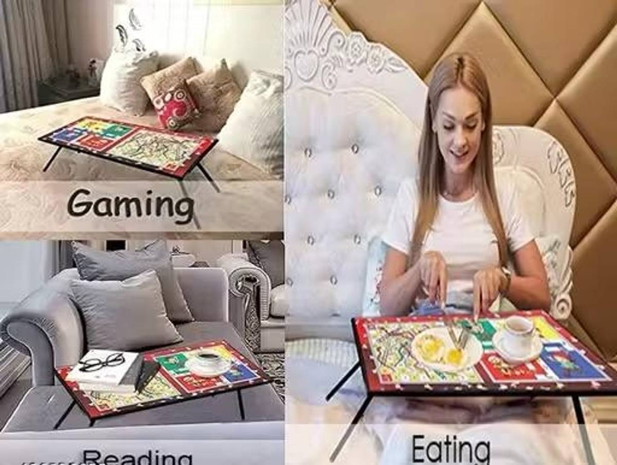 Portable Lap Table for Eating, Reading, Gaming & Laptop Use Wood Portable Laptop Table — photo 4