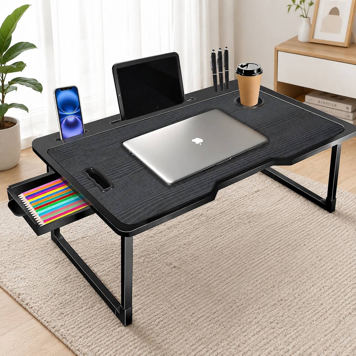 folding Study table Wooden Plastic Portable Laptop Table