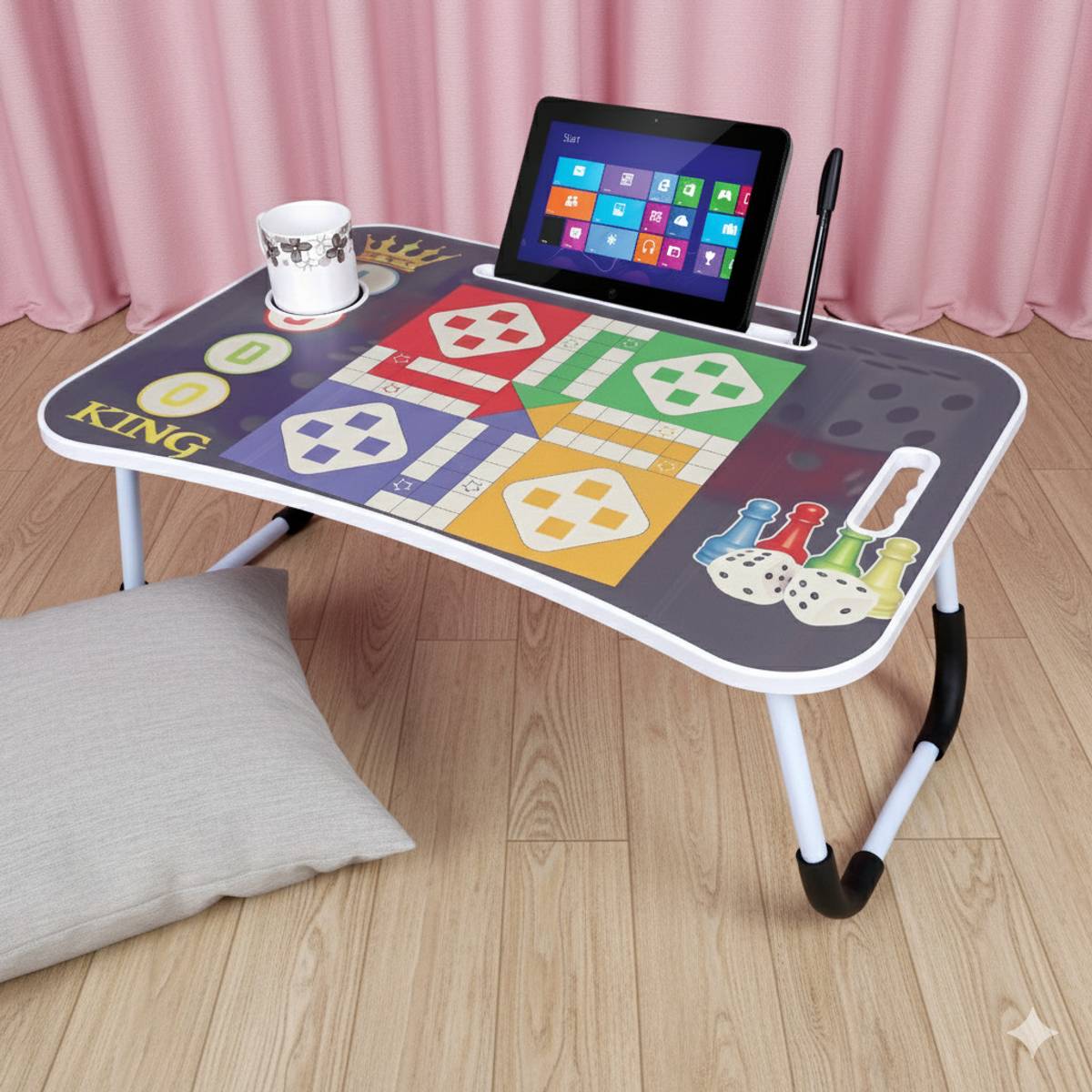 SHREE HARI QUALITY FIRST Portable & Foldable Study Table for Kids | Work from Home Table | Sturdy Design Wood Portable Laptop Table