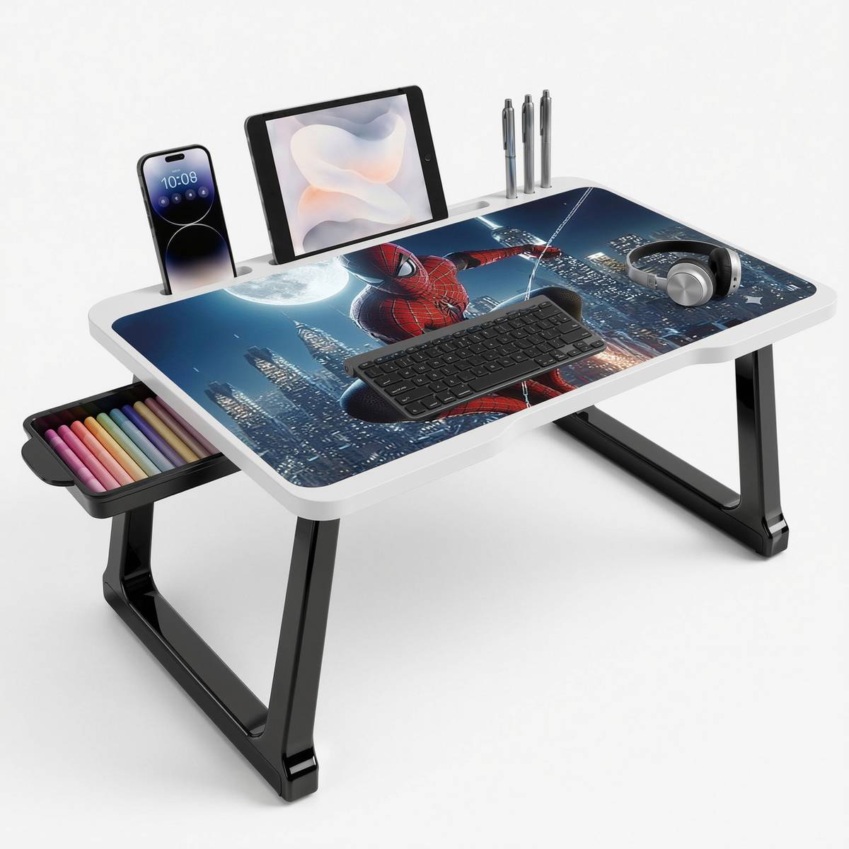 SOLIAM 08 - BLUE SPIDERMAN - A1 Wood Portable Laptop Table