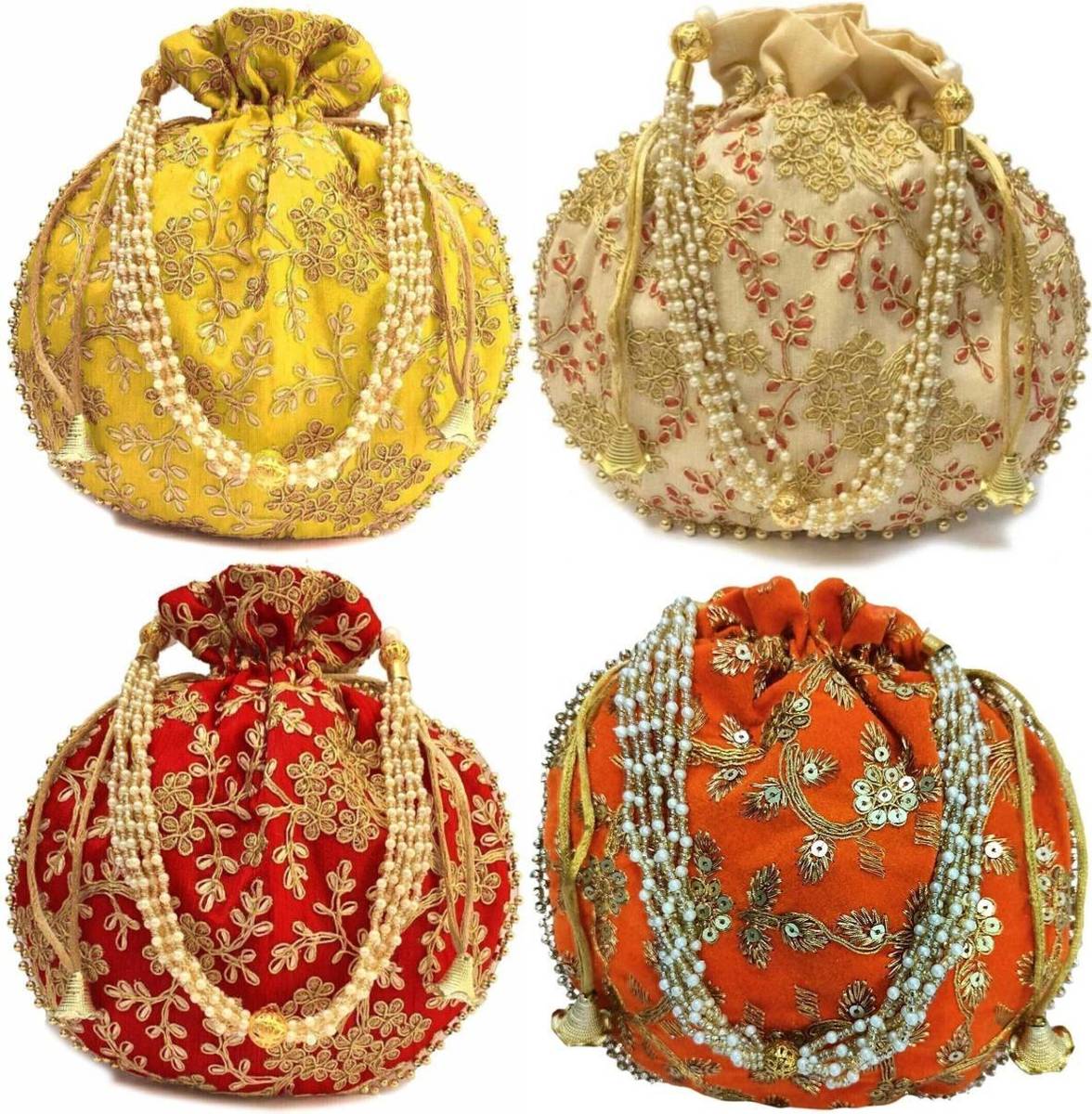 Gunjan Silk Embellished Fancy Potlis & Clutches Potli