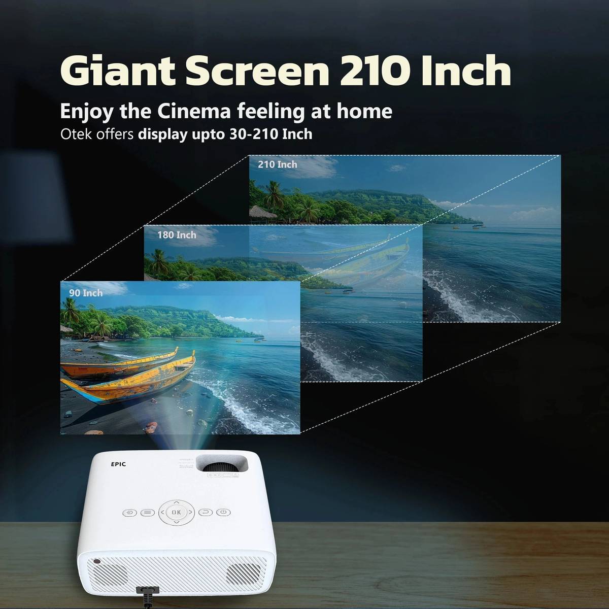 OTEK OT-WEPIC Non-Smart, No WiFi Best Office & Classroom (6000 lm / 1 Speaker / Wireless / Remote Controller) Portable Projector — photo 5