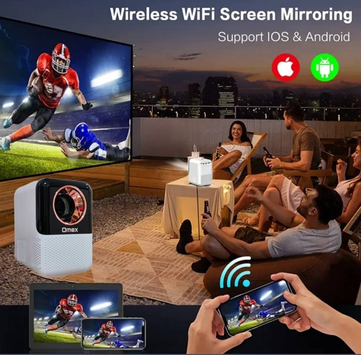 Omex M9 WI-FI Miracast 1280P HD Smart Home Theater LED Video Projector (2200 lm / 2 Speaker / Wireless / Remote Controller) Portable Projector — photo 4