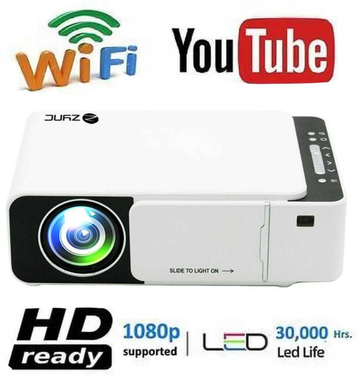 Zync T5 Mini WiFi HD 1080P Supported LED with Built-in YouTube | Home Cinem (4700 lm / 1 Speaker / Wireless / Remote Controller) Portable Projector