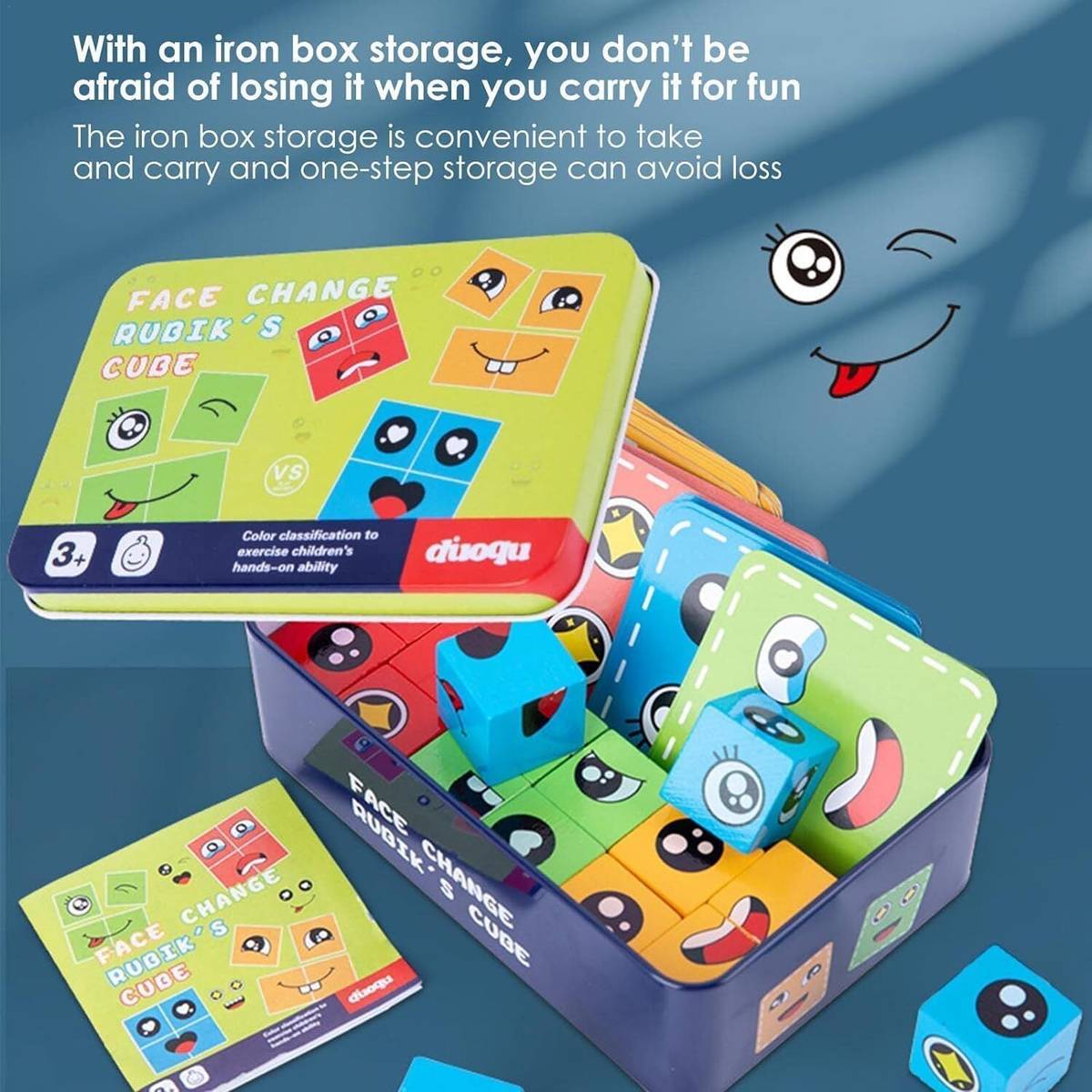 Learning Emotion Puzzle Cubes – Educational Toy for 3–5 Years