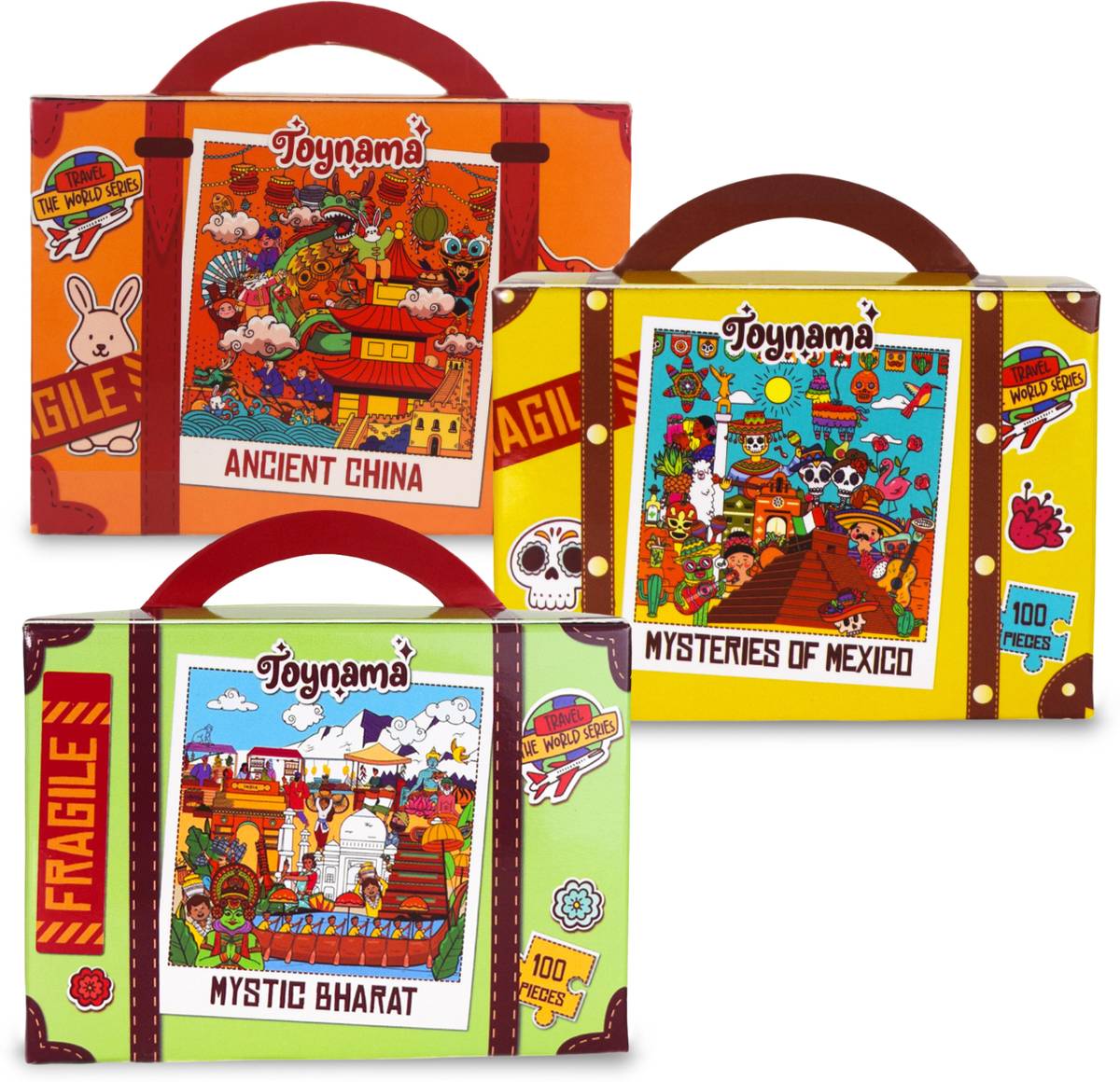 Toynama Mystic Bharat, Ancient China & Mysteries of Mexico 100 Pieces Each Ages 5+