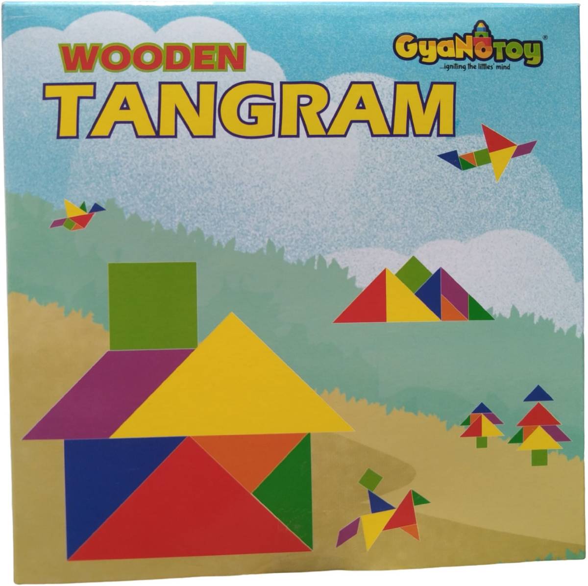 Wooden Tangram Puzzle Multicolor
