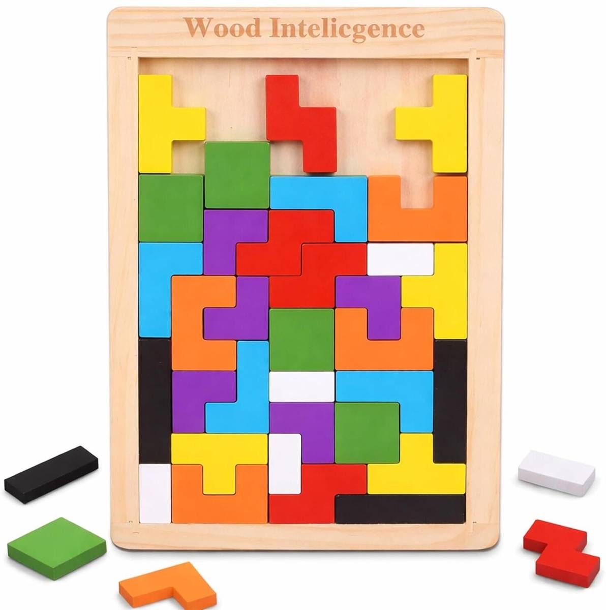 Wooden Puzzle Toy, Russian Block Puzzle Brain Teaser Toy