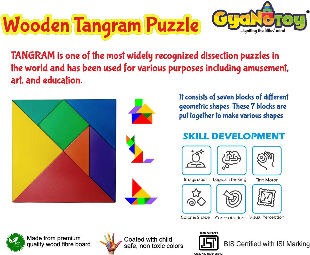 Wooden Tangram Puzzle Multicolor — photo 5