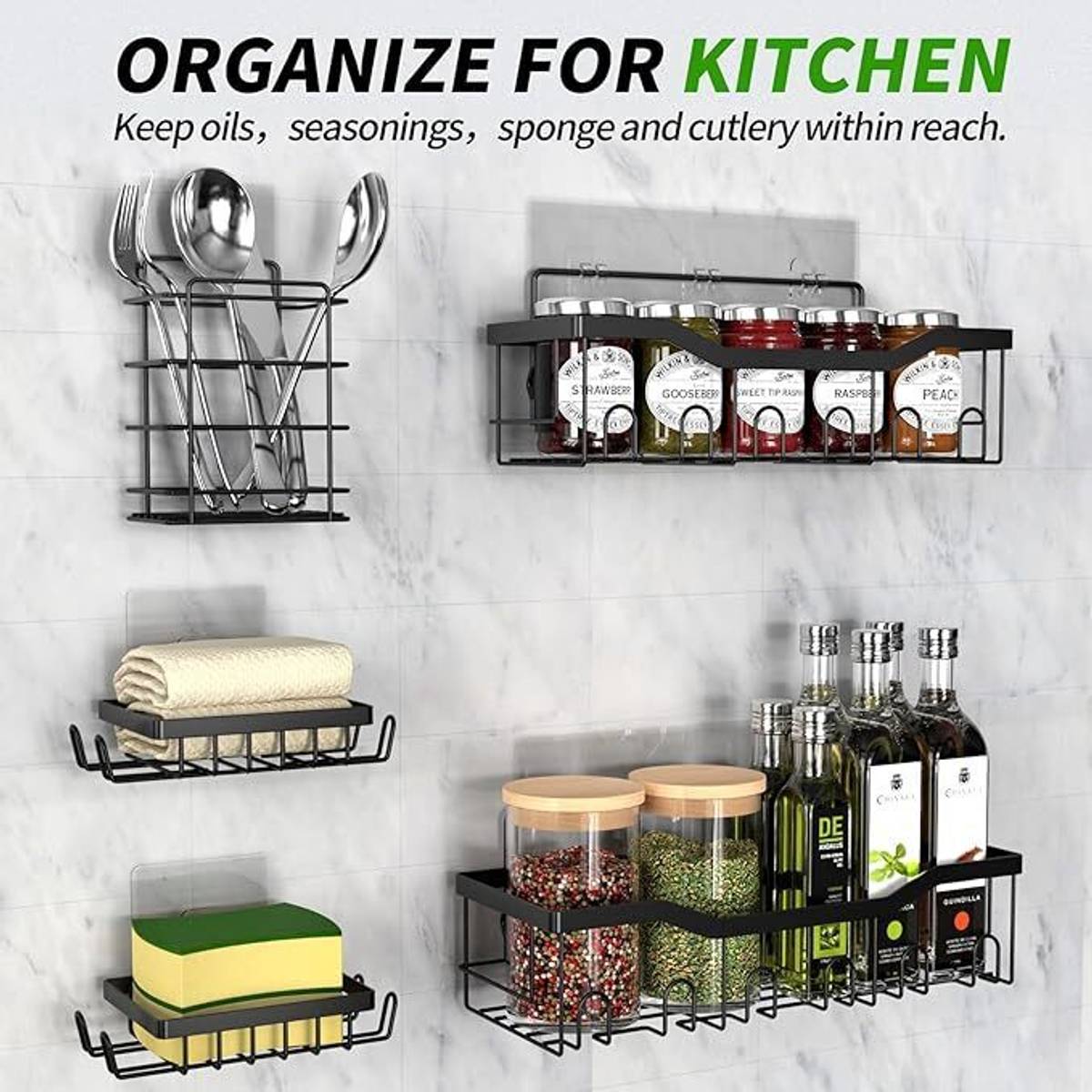 Containers Kitchen Rack Iron KITCHEN ACCESSORIES STORAGE ORGANIZERS 5 PCS SET — photo 3