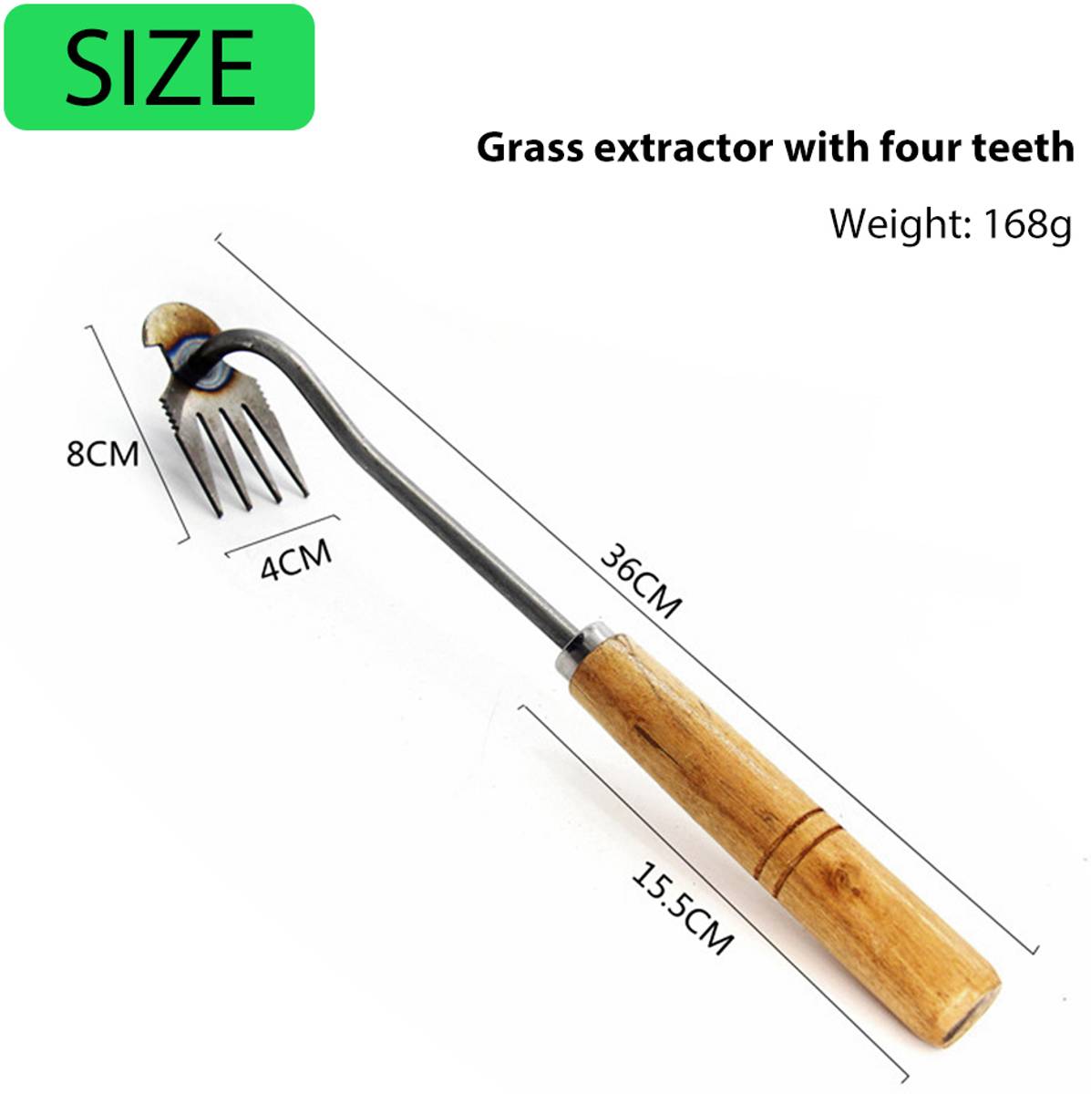 HASTHIP Weeder Hand Tool Four Claws Steel Lawn Gardening Garden Tool Kit — photo 5