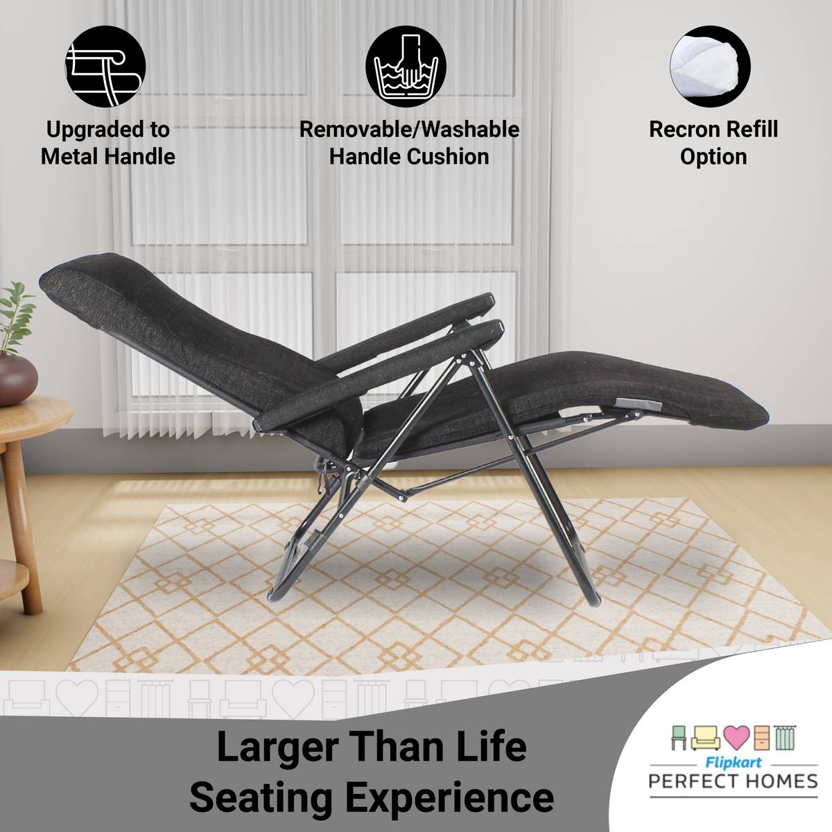 Flipkart Perfect Homes Fabric Manual Recliner — photo 4