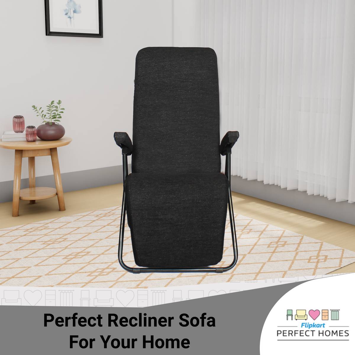Flipkart Perfect Homes Fabric Manual Recliner — photo 3