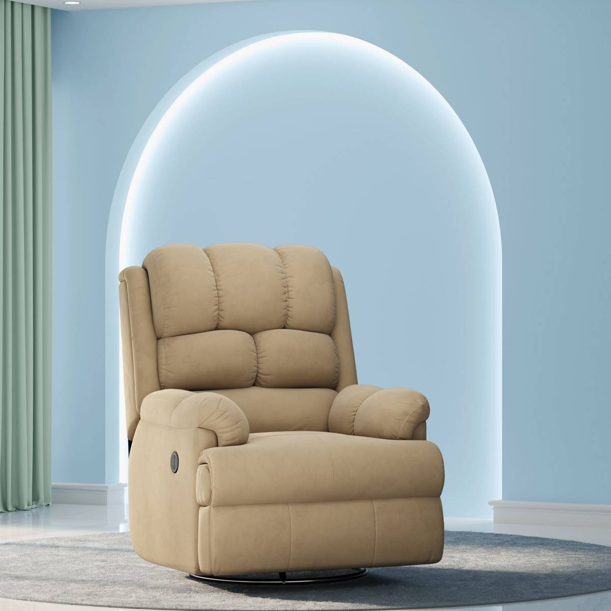 The Sleep Company Luxe Motorised 3R Rocking Revolving Fabric Powered Rocker Recliner