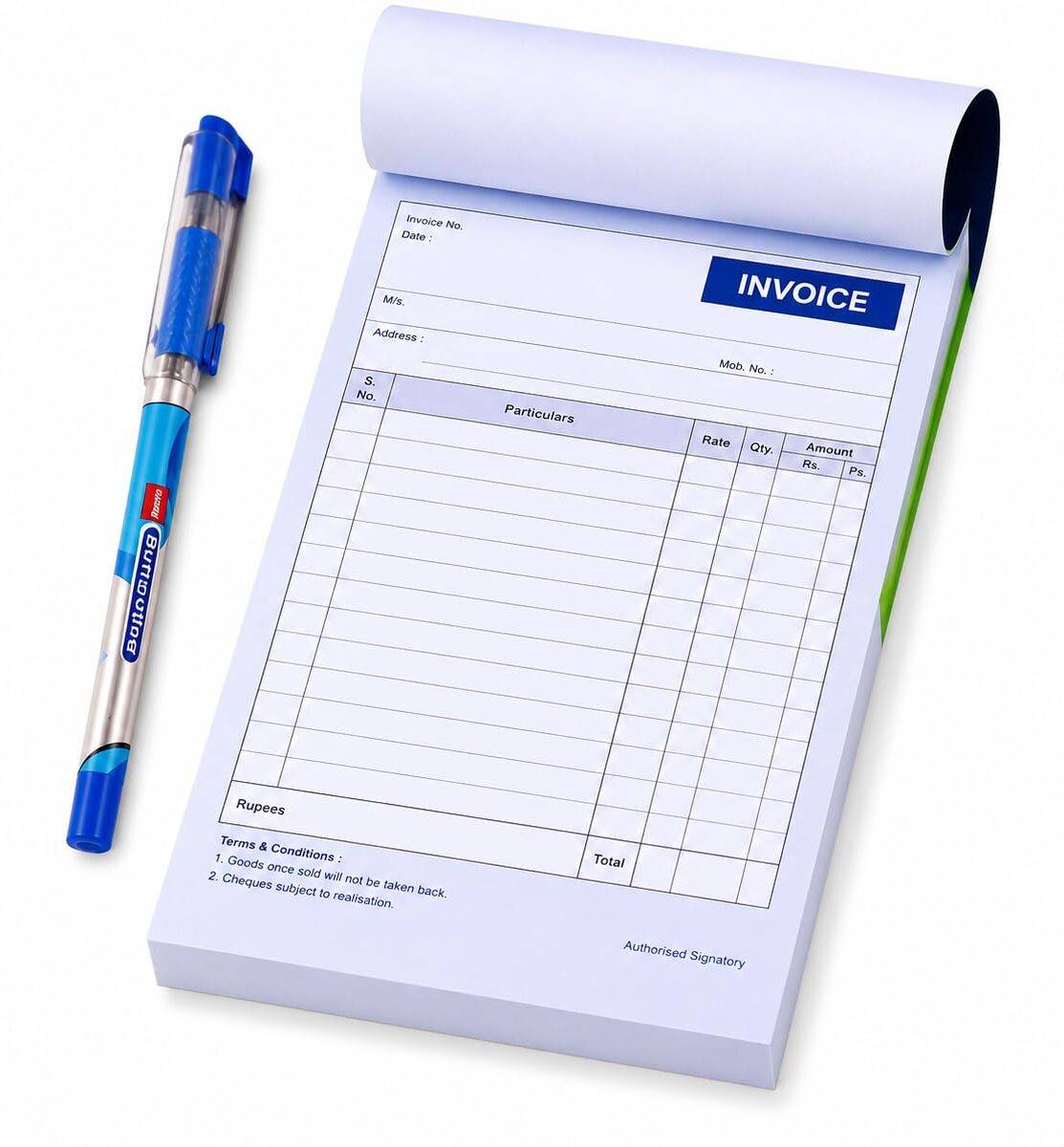 EcoToss Bill Book Cash Memo Notebook with Pen A5 Bill Note Book 1-Part Cash Memo Note Book