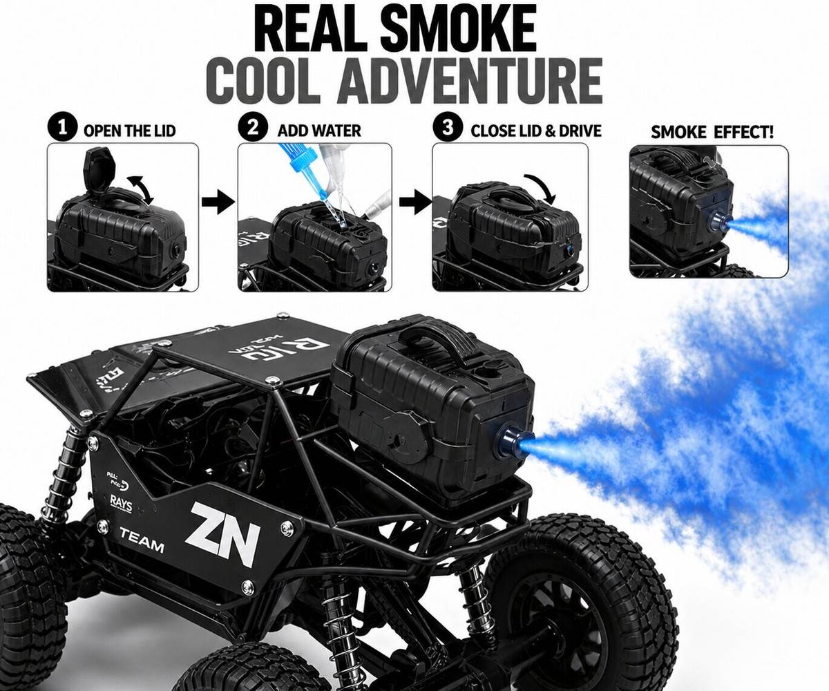 ZUNBELLA 4WD Remote Control Rock Crawler for Kids with Smoke Effect — photo 3