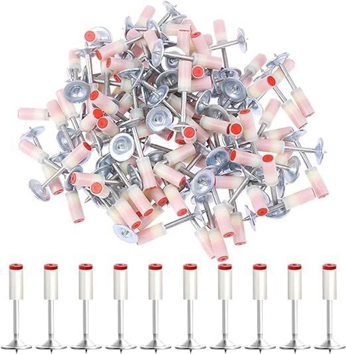 gunsagar Nails for Manual Steel Nail Gun, Round Nails Wall Fastening Tool Rivet-50PCS Light Duty Fast Hitting Rivet Gun