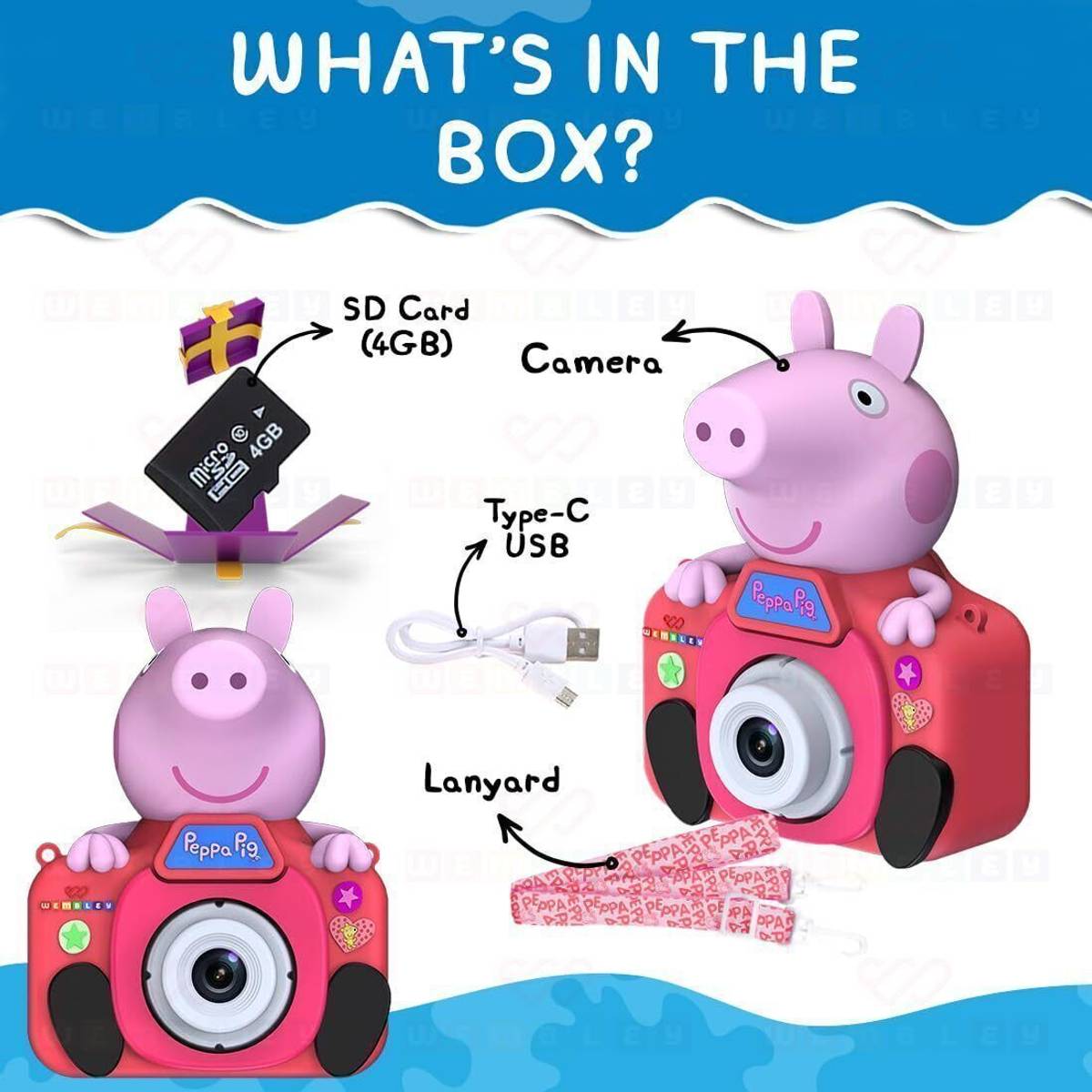 Wembley Peppa Pig Kids Digital Camera Mini Compact for Girls Boys 4 5 6 7 Selfie Camera — photo 2