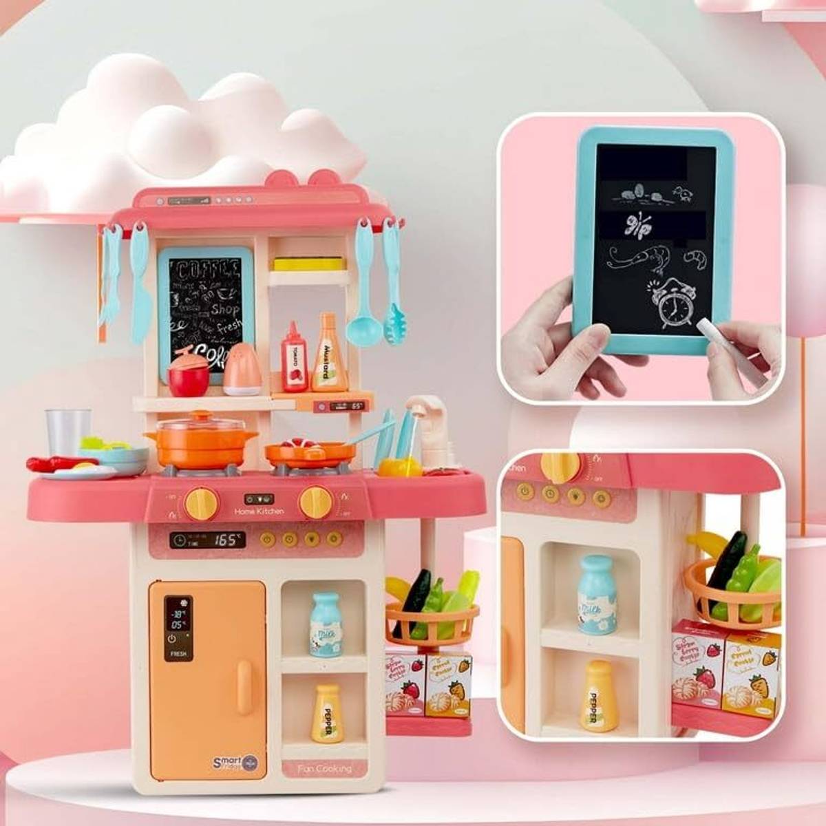himanshu tex 42 pcs Kitchen Set for Kids Girl 42-Piece , Smoky, Music,Real Water Tap — photo 4